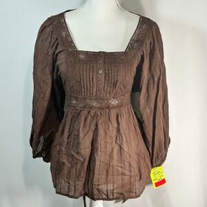 Romeo & Juliet Couture Brown Blouse